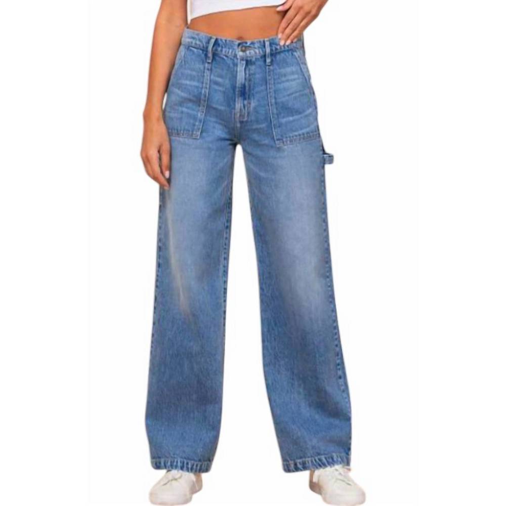 Classic High-Waist Wide Leg Jeans - Light Blue